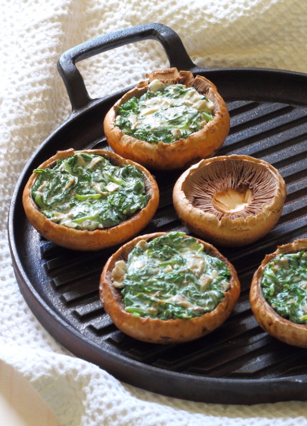 Best Recipes for a Backyard Barbecue - Creamy Spinach Stuffed Mushrooms - Best Cheap, Easy and Quick Recipes Ideas for Awesome Cookouts. Outdoor BBQ and Party Foods You Can Make for A Crowd 