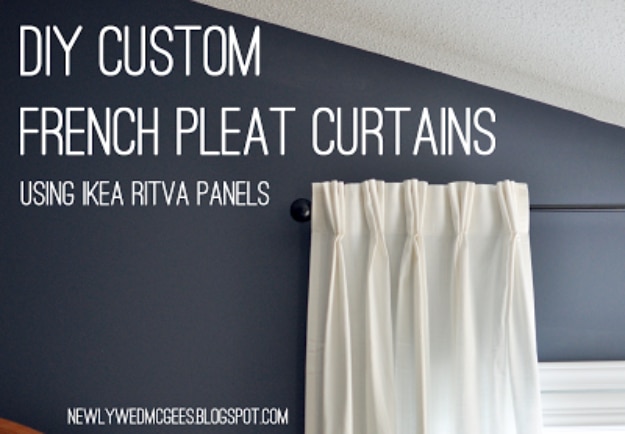 50 DIY Curtains and Drapery Ideas - DIY Custom French Pleat Curtains - Easy No Sew Ideas and Step by Step Tutorials for Drapes and Curtain Ideas - Cheap and Creative Projects for Bedroom, Living Room, Kitchen, Kids and Teen Rooms - Simple Draperies for Fabric, Made Out of Sheets, Blackout Curtains and Valances #sewing #diydecor #drapes #decoratingideas