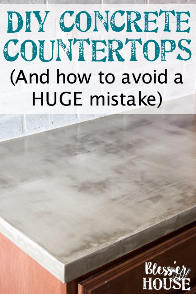 DIY Kitchen Makeover Ideas - DIY Feather Finish Concrete Countertops - Cheap Projects Projects You Can Make On A Budget - Cabinets, Counter Tops, Paint Tutorials, Islands and Faux Granite. Tutorials and Step by Step Instructions 