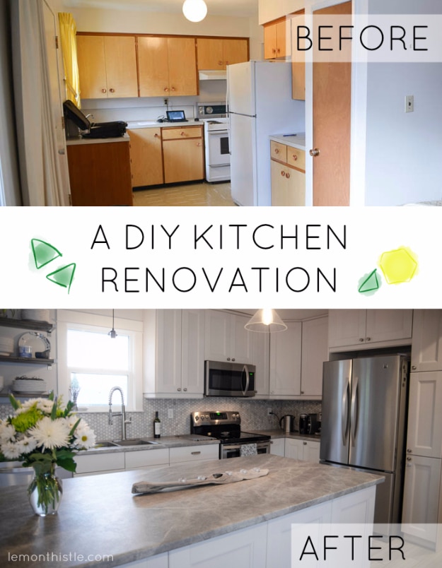 DIY Kitchen Makeover Ideas - DIY Kitchen Renovation - Cheap Projects Projects You Can Make On A Budget - Cabinets, Counter Tops, Paint Tutorials, Islands and Faux Granite. Tutorials and Step by Step Instructions 