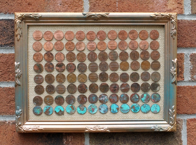 Cool DIYs Made With Money, Dollar Bills and Coins - DIY Penny Ombre Art - Walls, Floors, DIY Penny Table. Art With Pennies, Walls and Furniture Make With Money, Dollar Bills and Coins. Cool, Creative Tutorials, Home Decor and DIY Projects Made With Cash 