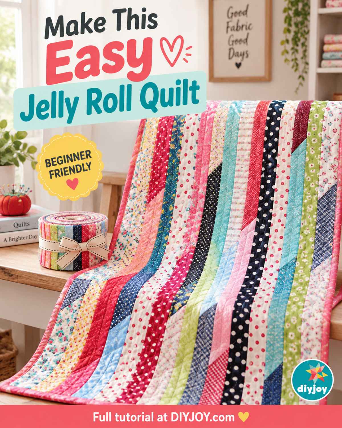 Easy Jelly Roll Quilt Tutorial