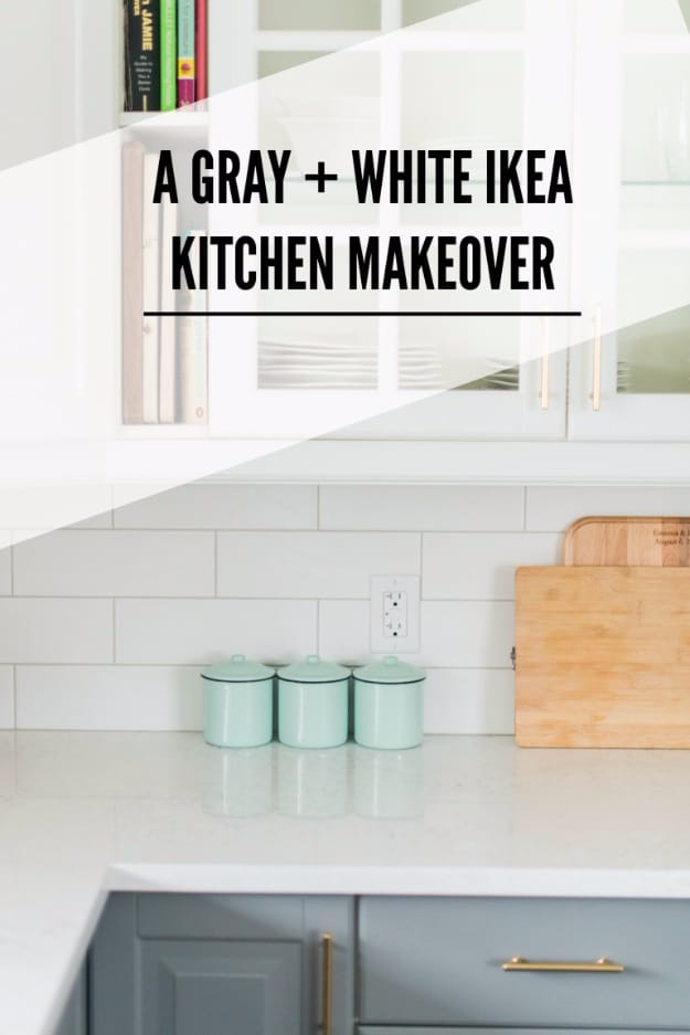 DIY Kitchen Makeover Ideas - Gray And White Kitchen Makeover - Cheap Projects Projects You Can Make On A Budget - Cabinets, Counter Tops, Paint Tutorials, Islands and Faux Granite. Tutorials and Step by Step Instructions 