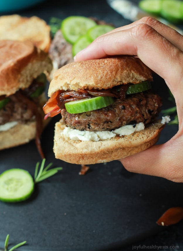 Best Recipes for a Backyard Barbecue - Grilled Lamb Burgers With Whipped Feta And Cucumbers - Best Cheap, Easy and Quick Recipes Ideas for Awesome Cookouts. Outdoor BBQ and Party Foods You Can Make for A Crowd 
