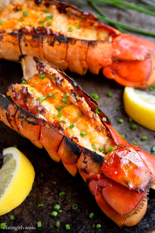Best Recipes for a Backyard Barbecue - Grilled Lobster Tails With Sriracha Butter - Best Cheap, Easy and Quick Recipes Ideas for Awesome Cookouts. Outdoor BBQ and Party Foods You Can Make for A Crowd 