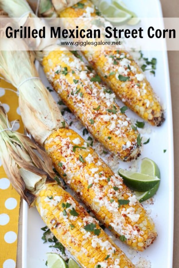 Best Recipes for a Backyard Barbecue - Grilled Mexican Street Corn - Best Cheap, Easy and Quick Recipes Ideas for Awesome Cookouts. Outdoor BBQ and Party Foods You Can Make for A Crowd 