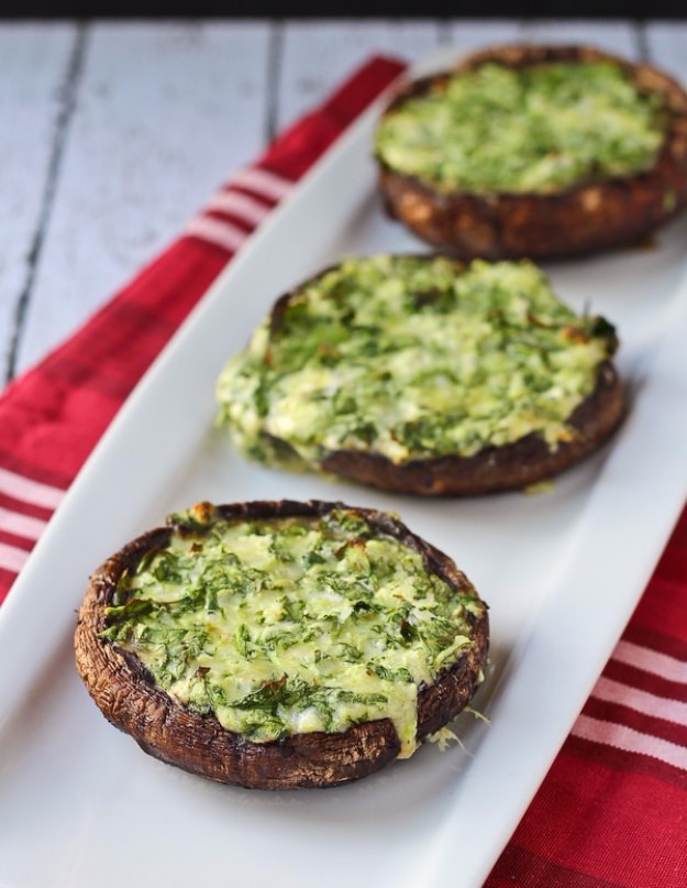 Best Recipes for a Backyard Barbecue - Grilled Portobella Mushrooms With Spinach And Cheese - Best Cheap, Easy and Quick Recipes Ideas for Awesome Cookouts. Outdoor BBQ and Party Foods You Can Make for A Crowd 