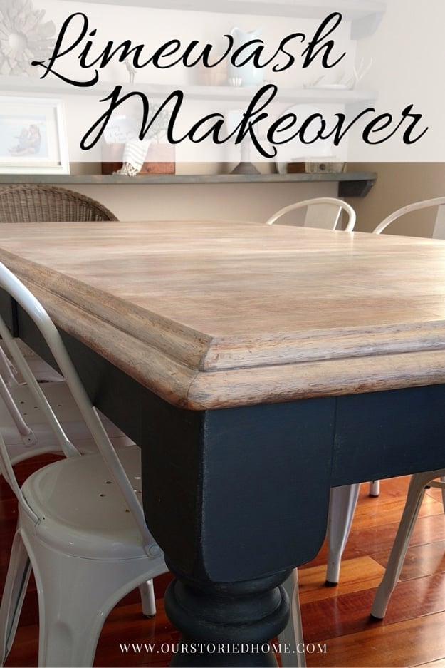 DIY Furniture Refinishing Tips - Limewashed Table Makeover - Creative Ways to Redo Furniture With Paint and DIY Project Techniques - Awesome Dressers, Kitchen Cabinets, Tables and Beds - Rustic and Distressed Looks Made Easy With Step by Step Tutorials - How To Make Creative Home Decor On A Budget 