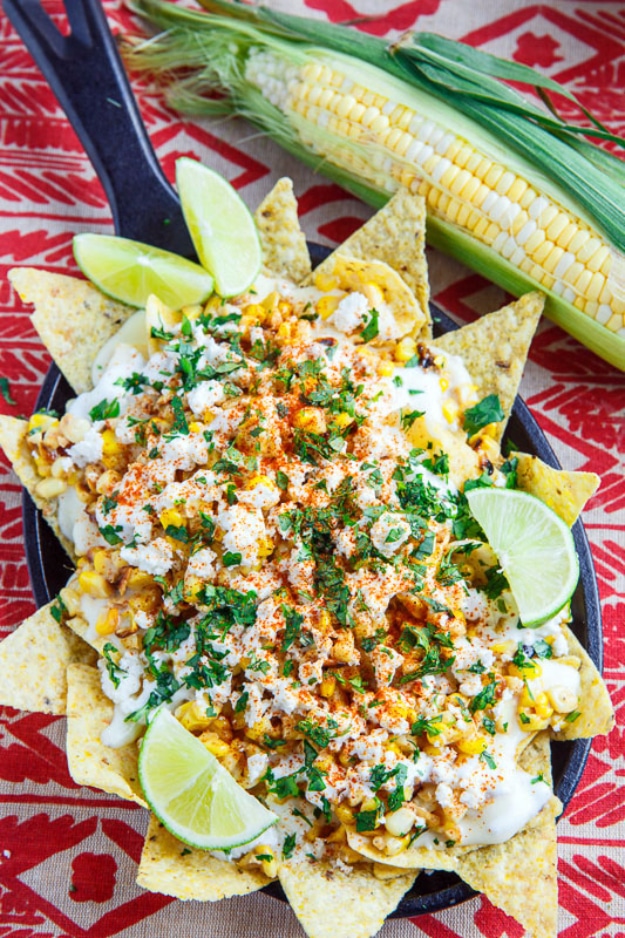 Best Recipes for a Backyard Barbecue - Mexican Street Corn Nachos - Best Cheap, Easy and Quick Recipes Ideas for Awesome Cookouts. Outdoor BBQ and Party Foods You Can Make for A Crowd 