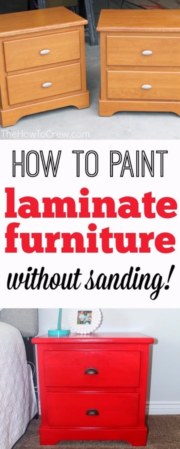 DIY Furniture Refinishing Tips - Paint Laminate Furniture Without Sanding - Creative Ways to Redo Furniture With Paint and DIY Project Techniques - Awesome Dressers, Kitchen Cabinets, Tables and Beds - Rustic and Distressed Looks Made Easy With Step by Step Tutorials - How To Make Creative Home Decor On A Budget 