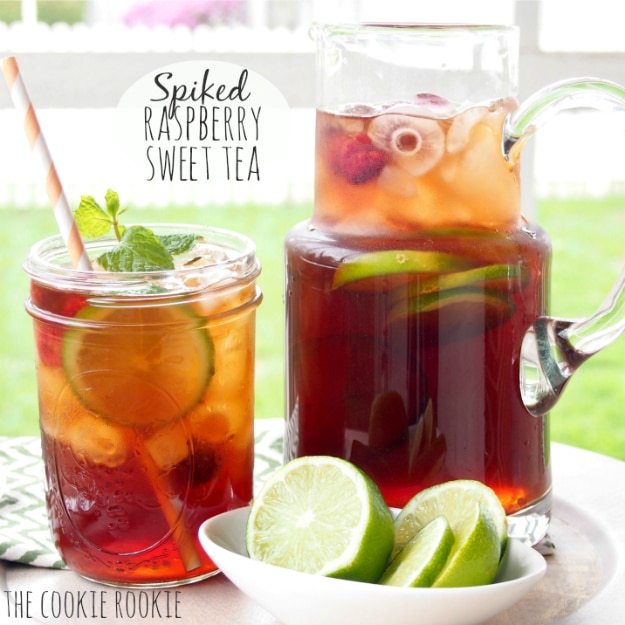 31 Clever Ways To Serve Drinks In Jars - Spiked Raspberry Sweet Tea - Fun and Creative Way to Serve Soda, Tea, Cocktails and Party Drinks. Mason Jar Recipes and More Easy, Fun Ideas 