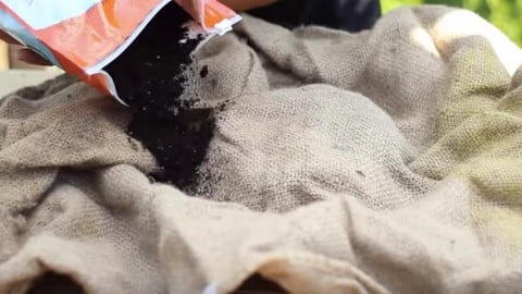 What is She Making by Pouring Dirt on This Burlap? | DIY Joy Projects and Crafts Ideas