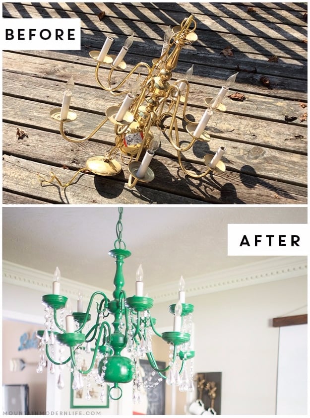 DIY Chandelier Ideas and Project Tutorials - Upcycled Vintage Inspired Chandelier - Easy Makeover Tips, Rustic Pipe, Crystal, Rustic, Mason Jar, Beads. Bedroom, Outdoor and Wedding Girls Room Lighting Ideas With Step by Step Instructions 