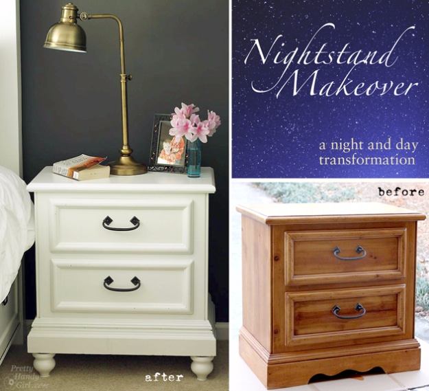 DIY Furniture Refinishing Tips - Updating A Nighstand - Creative Ways to Redo Furniture With Paint and DIY Project Techniques - Awesome Dressers, Kitchen Cabinets, Tables and Beds - Rustic and Distressed Looks Made Easy With Step by Step Tutorials - How To Make Creative Home Decor On A Budget 