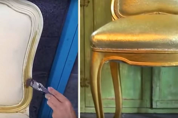 DIY Chair Makeover With Glitter Paint