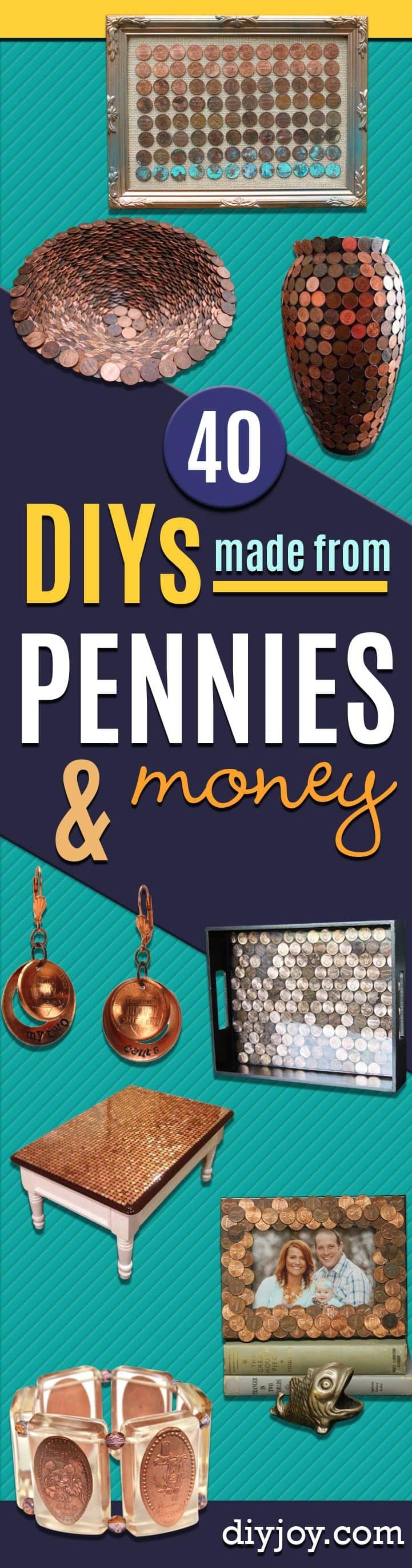 Cool DIYs Made With Money, Dollar Bills and Coins - Walls, Floors, DIY Penny Table. Art With Pennies, Walls and Furniture Make With Money, Dollar Bills and Coins. Cool, Creative Tutorials, Home Decor and DIY Projects Made With Cash