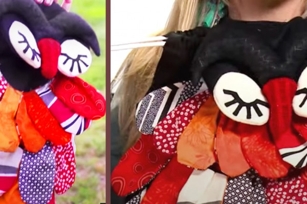 How to Make A Drawstring Bag With Owl - Fabric Scrap Crafts Idea for Sewing On A Budget - Cheap Things to Sell on Etsy