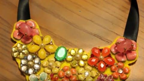 How to Turn Old Jewelry Into This DIY Statement Necklace | DIY Joy Projects and Crafts Ideas