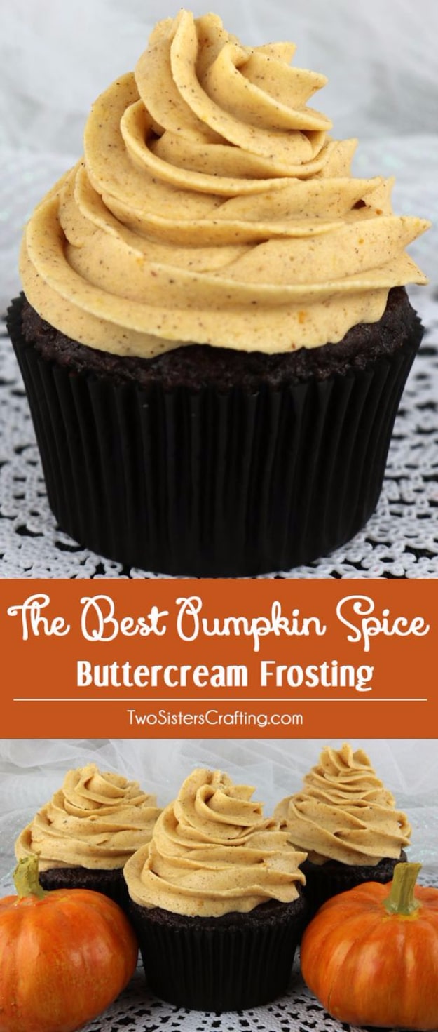 35 Fall Recipes - Best Pumpkin Spice Buttercream Frosting - Best Quick And Easy Fall Recipe Ideas and Healthy Dishes You Can Make For Dinner, Soup, Appetizers, Crockpot and Slow Cooker Snacks and Drinks, Even Dessert 