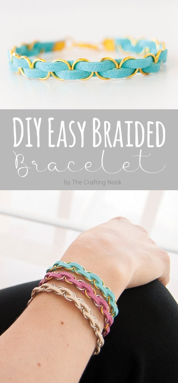  Easy DIY Projects - DIY Easy Braided Bracelet - Easy DIY Crafts and Projects - Simple Craft Ideas for Beginners, Cool Crafts To Make and Sell, Simple Home Decor, Fast DIY Gifts, Cheap and Quick Project Tutorials #diy #crafts #easycrafts