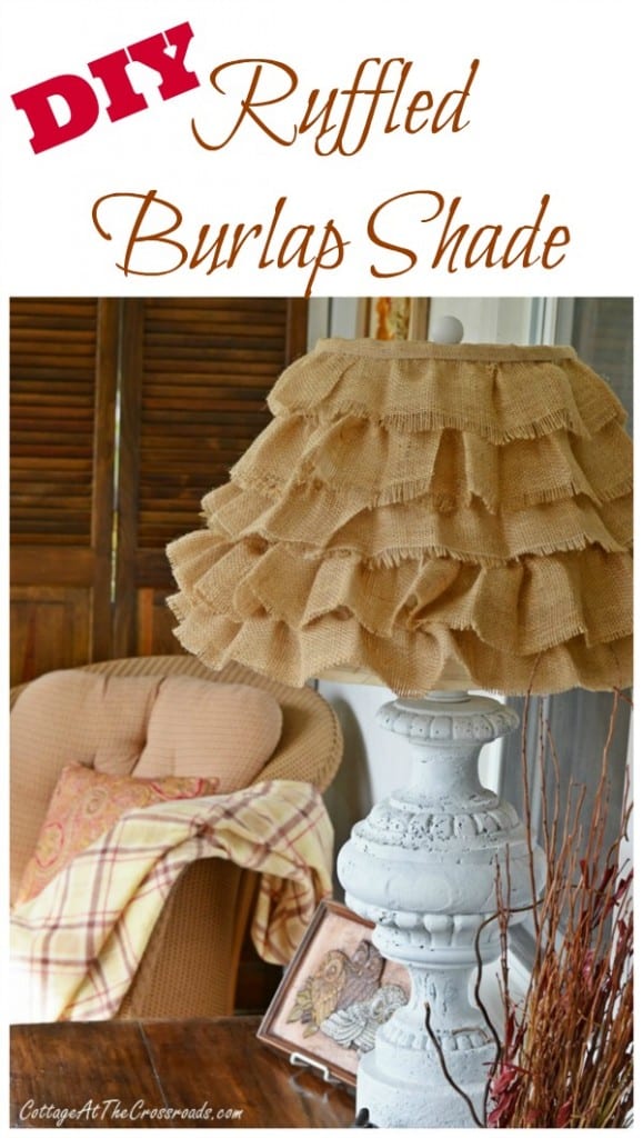 Dollar Store Crafts - DIY Ruffled Burlap Shade - Best Cheap DIY Dollar Store Craft Ideas for Kids, Teen, Adults, Gifts and For Home #dollarstore #crafts #cheapcrafts #diy