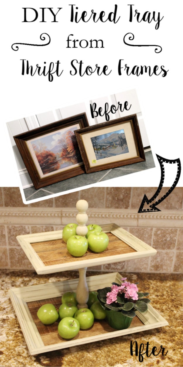 Dollar Store Crafts - DIY Tiered Trays From Thrift Store Frames - Best Cheap DIY Dollar Store Craft Ideas for Kids, Teen, Adults, Gifts and For Home #dollarstore #crafts #cheapcrafts #diy