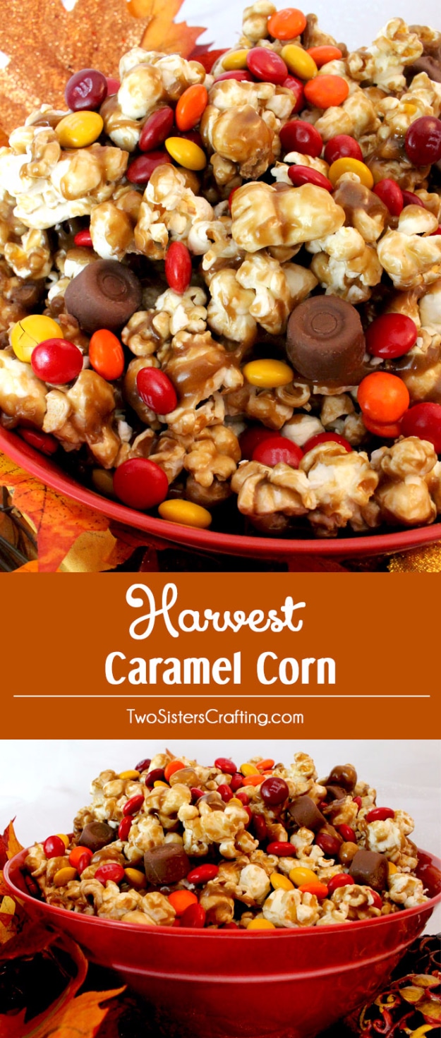 35 Fall Recipes - Harvest caramel Corn - Best Quick And Easy Fall Recipe Ideas and Healthy Dishes You Can Make For Dinner, Soup, Appetizers, Crockpot and Slow Cooker Snacks and Drinks, Even Dessert 