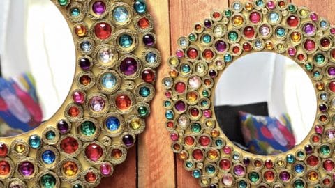 This Stunning Bejeweled Mirror Is So Cheap and Easy You’ll Never Guess What He Used! | DIY Joy Projects and Crafts Ideas