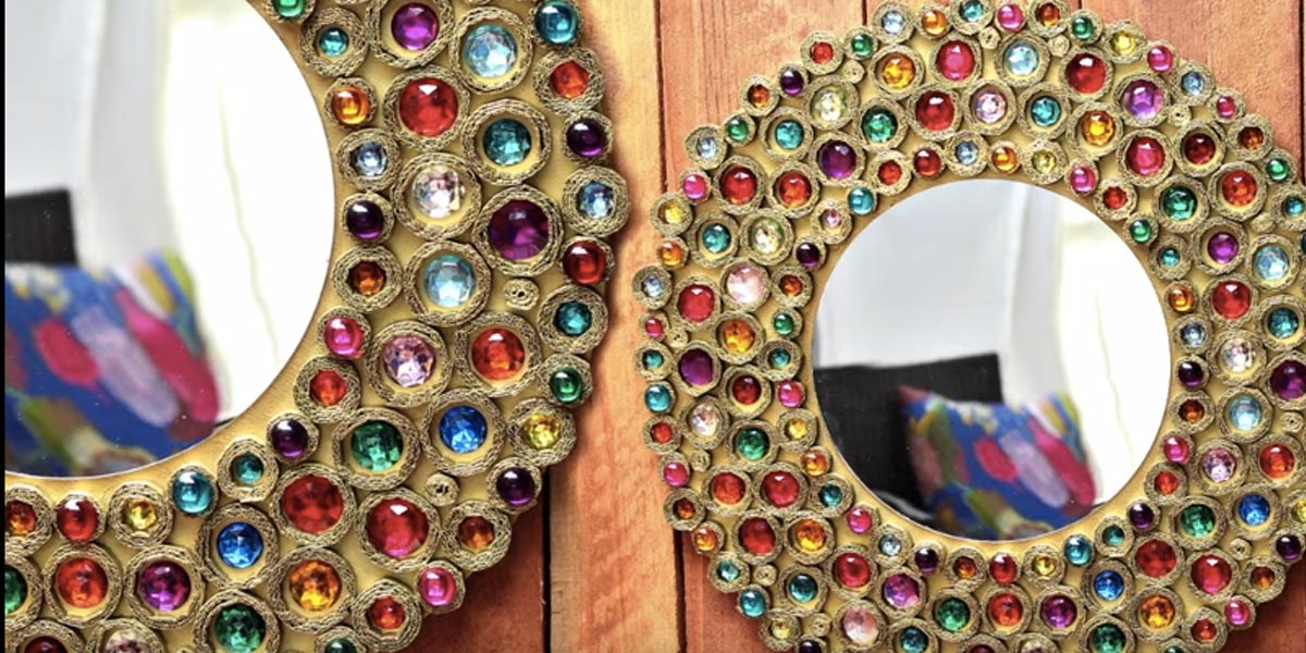 This Stunning Bejeweled Mirror Is So Cheap and Easy You’ll Never Guess What He Used! | DIY Joy Projects and Crafts Ideas