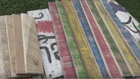 He Found This Colored Pallet Wood In Front of A Shut Down Pre-School And Created Magic! | DIY Joy Projects and Crafts Ideas