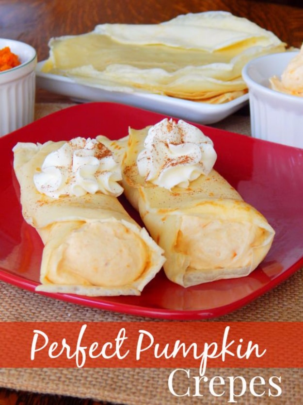 35 Fall Recipes - Perfect Pumpkin Crepes - Best Quick And Easy Fall Recipe Ideas and Healthy Dishes You Can Make For Dinner, Soup, Appetizers, Crockpot and Slow Cooker Snacks and Drinks, Even Dessert 
