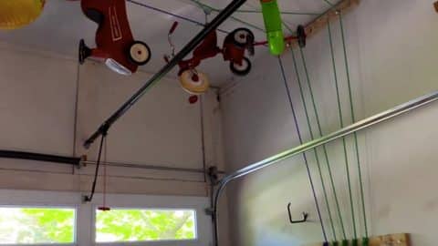 Check Out This Crazy DIY Contraption That Instantly Clears & Stores Everything Cluttering Your Garage Floor | DIY Joy Projects and Crafts Ideas