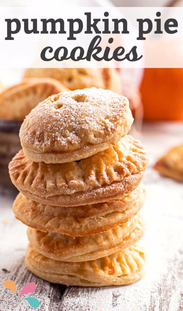 35 Fall Recipes - Pumpkin Pie Cookies - Best Quick And Easy Fall Recipe Ideas and Healthy Dishes You Can Make For Dinner, Soup, Appetizers, Crockpot and Slow Cooker Snacks and Drinks, Even Dessert 