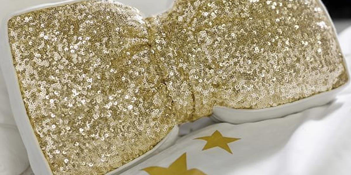 Sequin store bow pillow