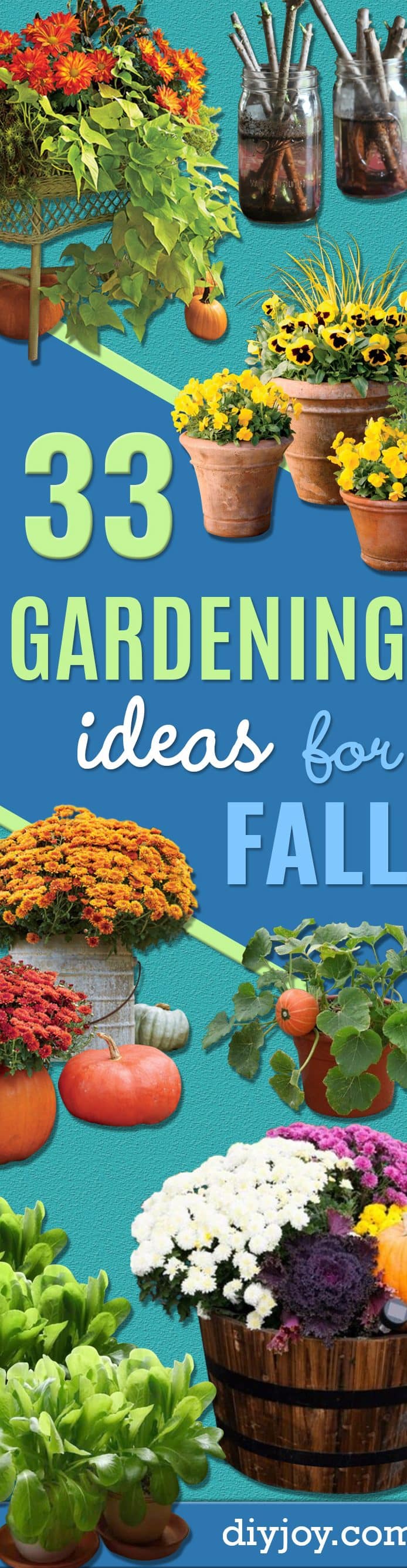 Best Gardening Ideas for Fall - Cool DIY Garden Ideas for Planting Autumn Varieties of Flowers and Vegetables - Pumpkins, Container Gardens, Planting Tips, Herbs and Easy Ideas for Beginners 