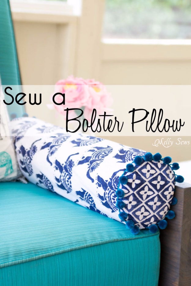 Quick DIY Gifts You Can Sew - Bolster Pillow - Best Sewing Projects for Gift Giving and Simple Handmade Presents - Free Sewing Patterns Easy #sewing #diygifts 