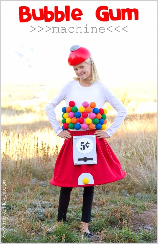 Best DIY Halloween Costume Ideas - Bubblegum Machine Costume - Do It Yourself Costumes for Women, Men, Teens, Adults and Couples. Fun, Easy, Clever, Cheap and Creative Costumes That Will Win The Contest 