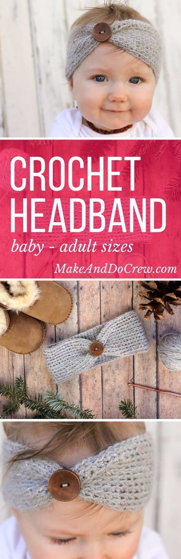 DIY Gifts for Babies - Crochet Baby Headband - Best DIY Gift Ideas for Baby Boys and Girls - Creative Projects to Sew, Make and Sell, Gift Baskets, Diaper Cakes and Presents for Baby Showers and New Parents. Cool Christmas and Birthday Ideas #diy #babygifts #diygifts #baby