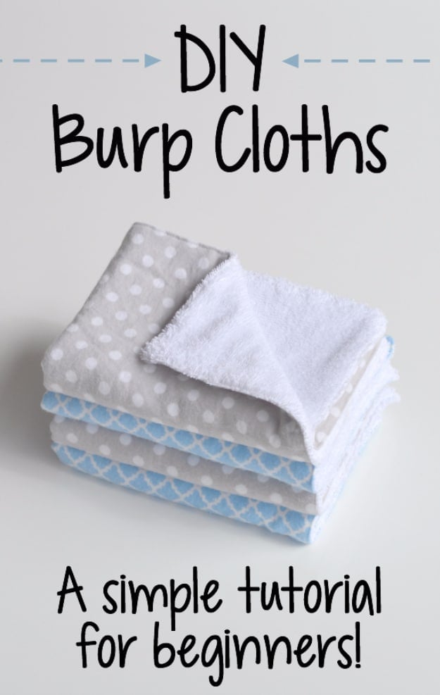 51 Things to Sew for Baby - DIY Burp Cloths - Cool Gifts For Baby, Easy Things To Sew And Sell, Quick Things To Sew For Baby, Easy Baby Sewing Projects For Beginners, Baby Items To Sew And Sell #baby #diy #diygifts