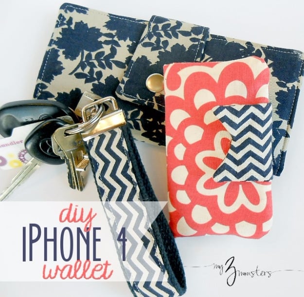 Quick DIY Gifts You Can Sew - DIY Iphone Wallet Tutorial - Best Sewing Projects for Gift Giving and Simple Handmade Presents - Free Sewing Patterns Easy #sewing #diygifts 
