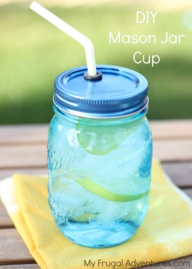 Mason Jar Crafts You Can Make In Under an Hour - DIY Mason Jar Cups - Quick Mason Jar DIY Projects that Make Cool Home Decor and Awesome DIY Gifts - Best Creative Ideas for Mason Jars with Step By Step Tutorials and Instructions - For Teens, For Home, For Gifts, For Kids, For Summer, For Fall #masonjarcrafts #easycrafts 