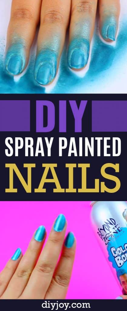 DIY Spray Painted Nails - Cool DIY Project and Beauty Hack That Shows You How To Get A Spray Paint Manicure At Home - Easy Beauty Tips and Tricks for Cool Fashion Idea - DIY Projects and Crafts by DIY JOY http://diyjoy.com/diy-spray-painted-nails