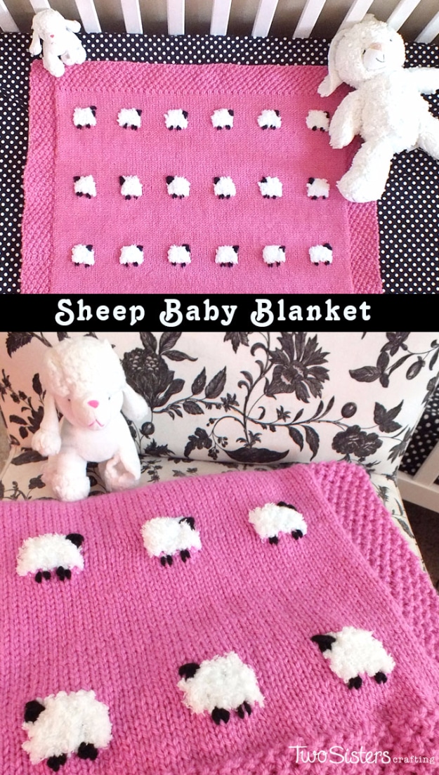 DIY Gifts for Babies - DIY Sheep Baby Blanket - Best DIY Gift Ideas for Baby Boys and Girls - Creative Projects to Sew, Make and Sell, Gift Baskets, Diaper Cakes and Presents for Baby Showers and New Parents. Cool Christmas and Birthday Ideas #diy #babygifts #diygifts #baby