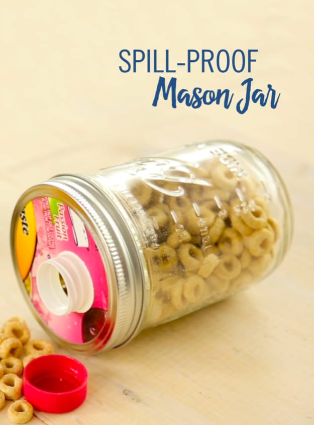 Mason Jar Crafts You Can Make In Under an Hour - DIY Spill Proof Mason Jar - Quick Mason Jar DIY Projects that Make Cool Home Decor and Awesome DIY Gifts - Best Creative Ideas for Mason Jars with Step By Step Tutorials and Instructions - For Teens, For Home, For Gifts, For Kids, For Summer, For Fall #masonjarcrafts #easycrafts 