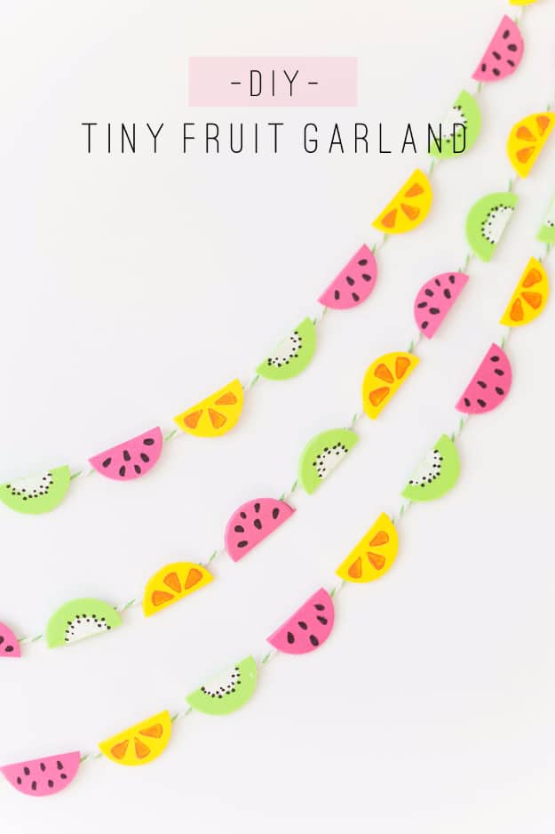 39 Easy DIY Party Decorations - DIY Tiny Fruit Garland - Quick And Cheap Party Decors, Easy Ideas For DIY Party Decor, Birthday Decorations, Budget Do It Yourself Party Decorations #diyparties #party #partydecor #parties