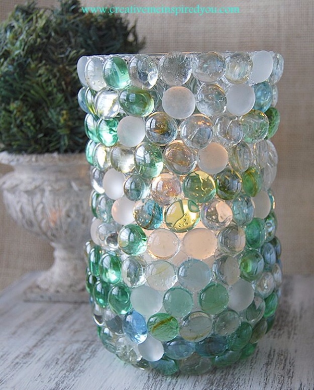  Easy Dollar Store Crafts - Dollar Store Glass Bead Vase - Quick And Cheap Crafts To Make, Dollar Store Craft Ideas To Make And Sell, Cute Dollar Store Do It Yourself Projects, Cheap Craft Ideas, Dollar store Decor, 