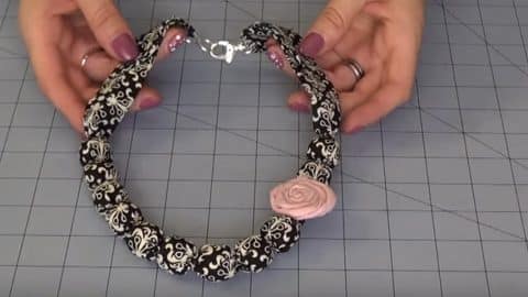 She Makes These Fabulous Bauble Necklaces With Fabric That Will Give Any Outfit A Pop of Color! | DIY Joy Projects and Crafts Ideas