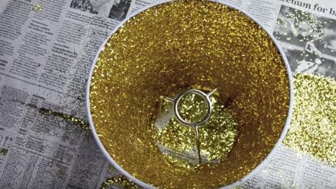 She Upcycles The Ultimate Glitzy Lampshade That Surely Makes A Statement! | DIY Joy Projects and Crafts Ideas