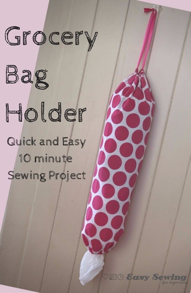 Quick DIY Gifts You Can Sew - Grocery Bag Holder - Best Sewing Projects for Gift Giving and Simple Handmade Presents - Free Sewing Patterns Easy #sewing #diygifts 