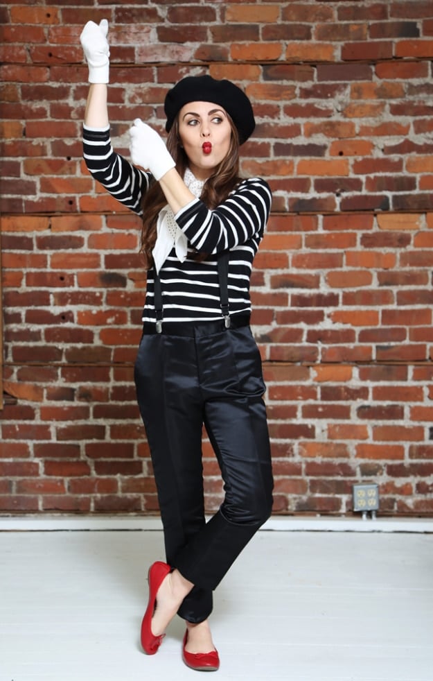 Best DIY Halloween Costume Ideas - Halloween French Mime - Do It Yourself Costumes for Women, Men, Teens, Adults and Couples. Fun, Easy, Clever, Cheap and Creative Costumes That Will Win The Contest 